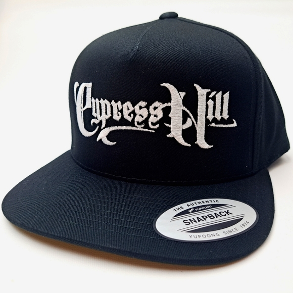 Cypress Hill Flat Bill Embroidered Snapback Cap Hat Yupoong Black - Picture 1 of 5